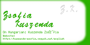 zsofia kuszenda business card